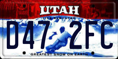 UT license plate D472FC