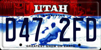 UT license plate D472FD