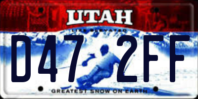 UT license plate D472FF