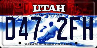 UT license plate D472FH