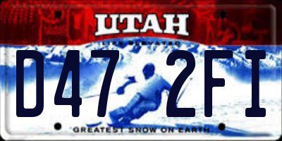 UT license plate D472FI