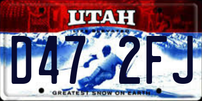 UT license plate D472FJ
