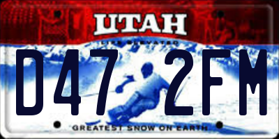 UT license plate D472FM