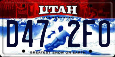 UT license plate D472FO