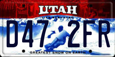 UT license plate D472FR