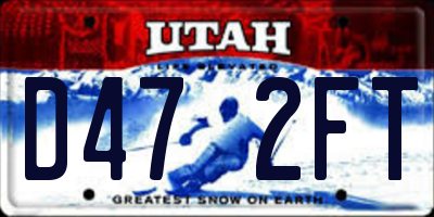 UT license plate D472FT