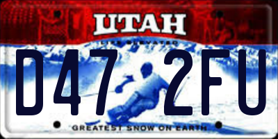UT license plate D472FU