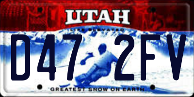 UT license plate D472FV