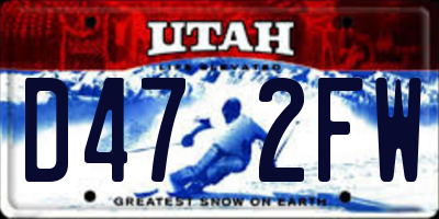 UT license plate D472FW