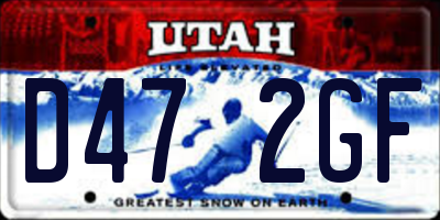 UT license plate D472GF