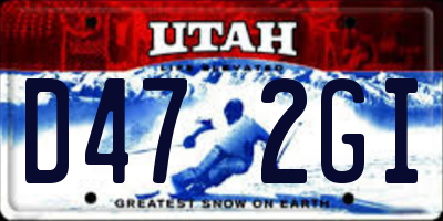 UT license plate D472GI