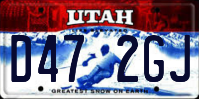 UT license plate D472GJ