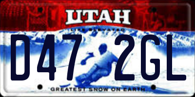 UT license plate D472GL