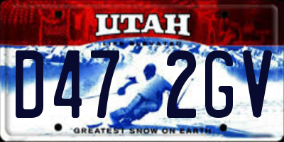 UT license plate D472GV