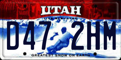 UT license plate D472HM