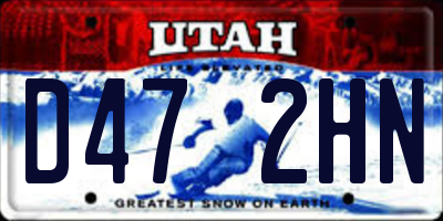 UT license plate D472HN