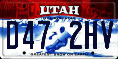 UT license plate D472HV
