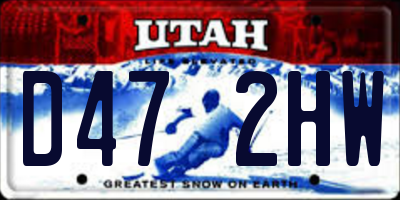 UT license plate D472HW