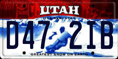 UT license plate D472IB