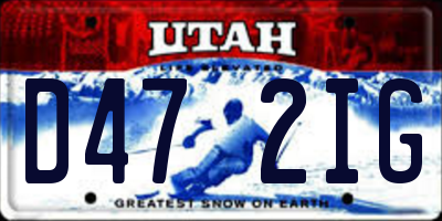 UT license plate D472IG