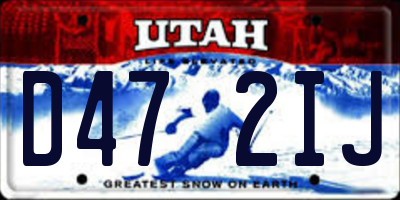 UT license plate D472IJ