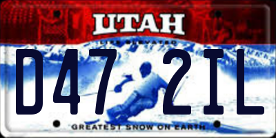 UT license plate D472IL