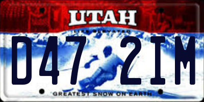 UT license plate D472IM