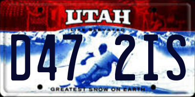 UT license plate D472IS