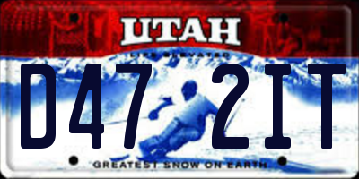 UT license plate D472IT