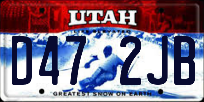 UT license plate D472JB