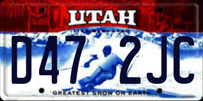 UT license plate D472JC