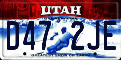 UT license plate D472JE