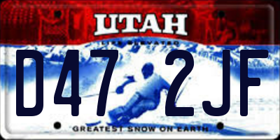 UT license plate D472JF