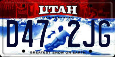 UT license plate D472JG