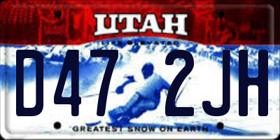 UT license plate D472JH
