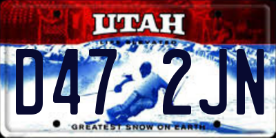 UT license plate D472JN