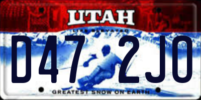UT license plate D472JO