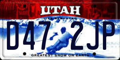 UT license plate D472JP