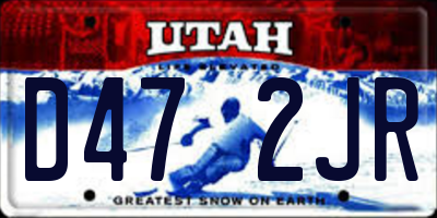 UT license plate D472JR