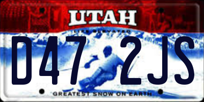 UT license plate D472JS