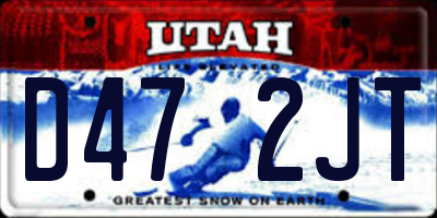 UT license plate D472JT