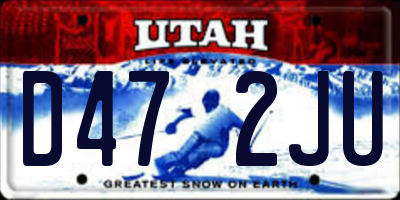 UT license plate D472JU