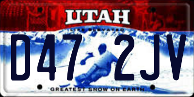 UT license plate D472JV
