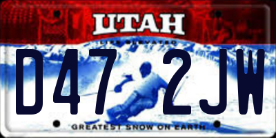 UT license plate D472JW