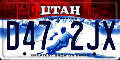 UT license plate D472JX