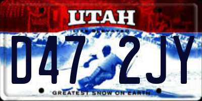 UT license plate D472JY
