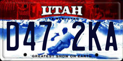 UT license plate D472KA