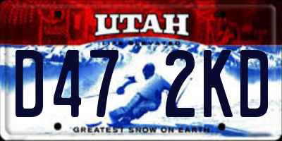 UT license plate D472KD