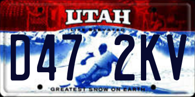 UT license plate D472KV