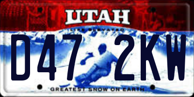UT license plate D472KW